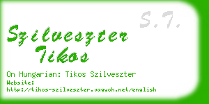 szilveszter tikos business card